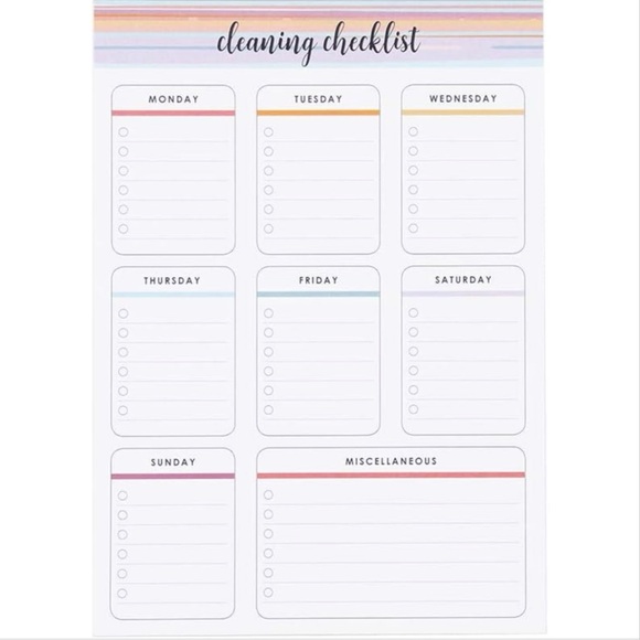 Erin Condren Cleaning Checklist Notepad - Picture 1 of 6